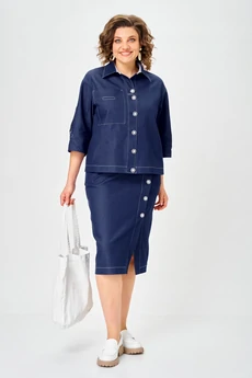 Костюм с юбкой 1152 джинс Vilena