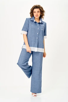 Костюм брючный 1156 голубой Vilena