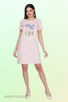 Платье 1023 розовый Vitol Fashion