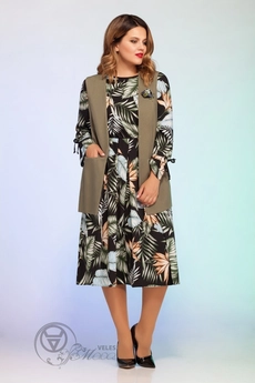 Комплект с платьем 500 фисташковый жакет Vitol Fashion