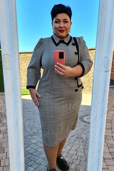 Платье 14153 клетка + серый Vittoria Queen