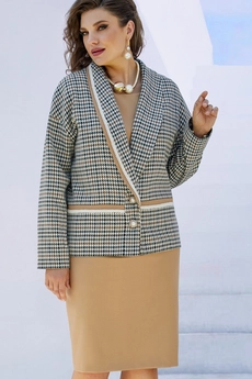 Костюм с платьем 16773 гусиная лапка + беж Vittoria Queen