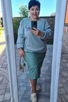 Костюм с юбкой 17083 мятный Vittoria Queen