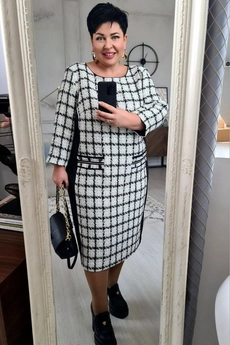 Платье 17323 клетка беж + черный Vittoria Queen
