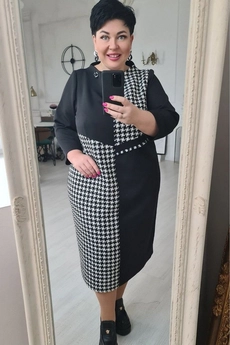 Платье 17523 гусиная лапка + черный Vittoria Queen