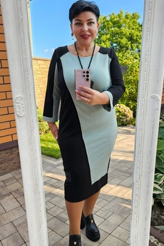 Платье 17593 мятный + черный Vittoria Queen
