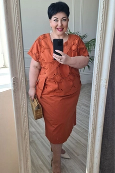 Костюм с платьем 17743 кирпичный Vittoria Queen