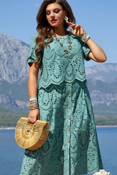 *Костюм с юбкой 18543 темная бирюза Vittoria Queen