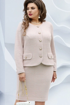 Костюм с юбкой 19133 клетка пудрово-розовый Vittoria Queen