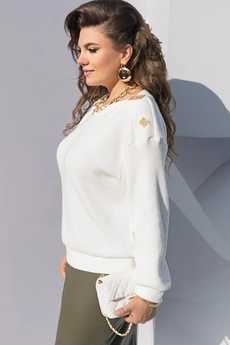 Костюм с юбкой 20263 молочный+хаки Vittoria Queen