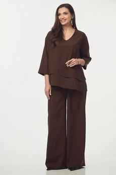 Костюм брючный 2273 шоколадно-коричневый YOUR SIZE