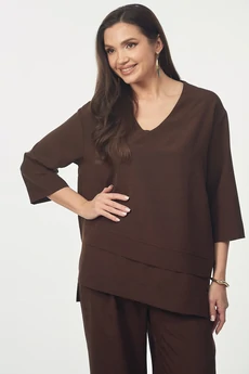 Костюм брючный 2273 шоколадно-коричневый YOUR SIZE