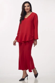 Костюм с юбкой 2275 красный YOUR SIZE