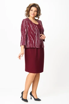 Костюм с платьем 4460 бордовый ZLATA