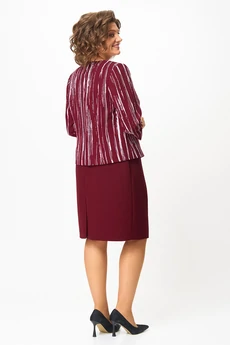Костюм с платьем 4460 бордовый ZLATA
