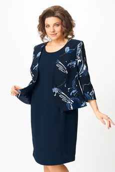Костюм с платьем 4460 синий ZLATA