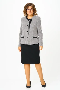 Костюм с юбкой 4461 светло-серый ZLATA