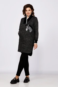 Костюм брючный 292 серый зебра Zigzag Style
