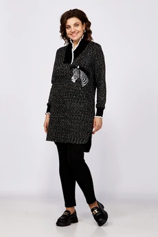 Костюм брючный 292 серый зебра Zigzag Style