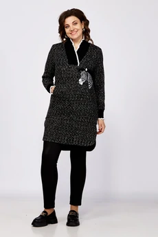 Костюм брючный 292 серый зебра Zigzag Style