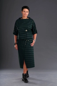 Костюм с юбкой 326 зеленый Zigzag Style