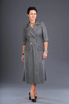 Платье 338 темно-серый Zigzag Style