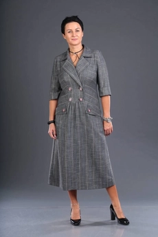 Платье 338 темно-серый Zigzag Style