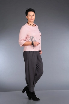 Костюм брючный 340 розовый Zigzag Style