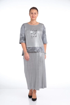 Костюм брючный 429 серый Zigzag Style