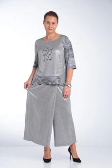 Костюм брючный 429 серый Zigzag Style