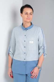 Костюм брючный 455 голубой Zigzag Style