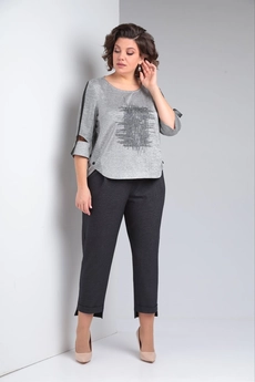 Костюм брючный 508 серо-голубой Zigzag Style