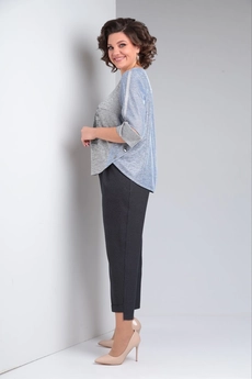 Костюм брючный 508 серо-голубой Zigzag Style