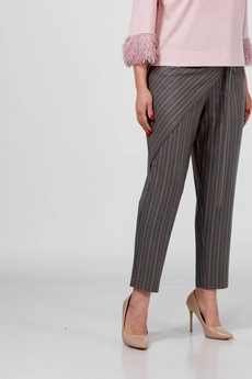 Костюм брючный 509 розовый + серый Zigzag Style