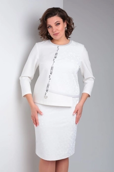 Костюм с юбкой 511 молоко Zigzag Style