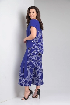 Костюм брючный 556 синий Zigzag Style