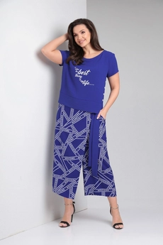 Костюм брючный 556 синий Zigzag Style