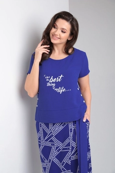 Костюм брючный 556 синий Zigzag Style