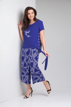 Костюм брючный 556 синий Zigzag Style