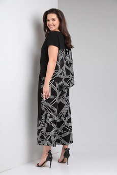 Костюм брючный 556 черный Zigzag Style