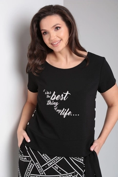 Костюм брючный 556 черный Zigzag Style