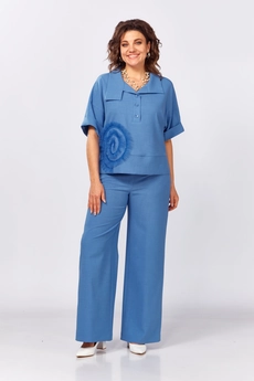 Костюм брючный 559 голубой Zigzag Style