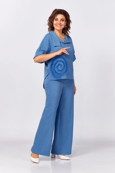 Костюм брючный 559 голубой Zigzag Style