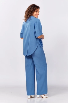 Костюм брючный 559 голубой Zigzag Style