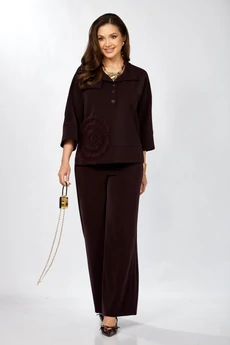 Костюм брючный 559-2 темная ежевика Zigzag Style