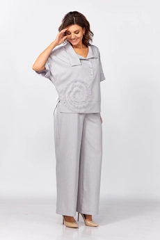 Костюм брючный 559 жемчужный Zigzag Style