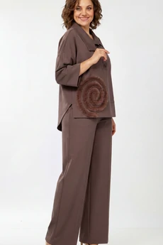 Костюм брючный 559-2 шоколадный мусс Zigzag Style
