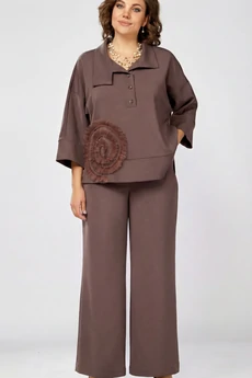 Костюм брючный 559-2 шоколадный мусс Zigzag Style