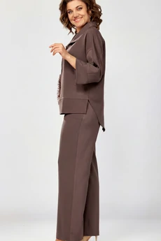 Костюм брючный 559-2 шоколадный мусс Zigzag Style
