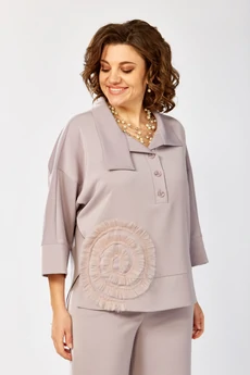 Костюм брючный 559-2 пудровый Zigzag Style